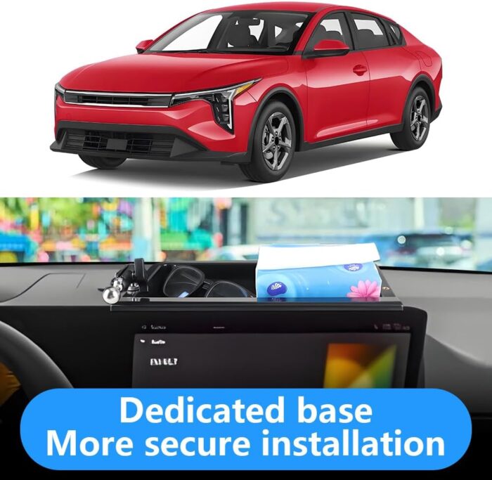 LUNQIN Car Phone Holder Center Console Organizer Tray for Kia K4 2025 2026 Auto Interior Accessories Best Cell Phones Mount Mobile Cellphone Stand Dashboard Screen Storage Accessory - Image 4