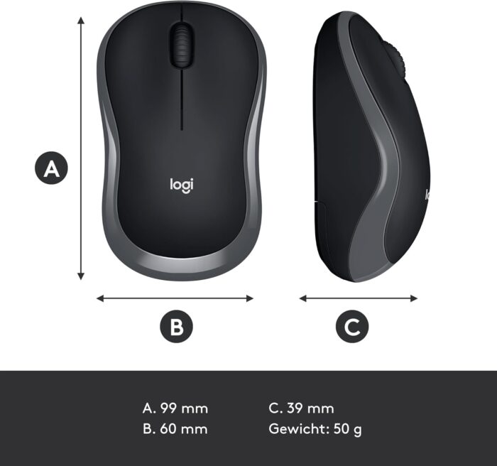 Logitech 910-002235 Logitech M185 Wireless Mouse, Swift Gray () - Image 9