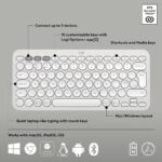 Logitech Pebble Keys 2 K380s, Multi-Device Bluetooth Wireless Keyboard with Customizable Shortcuts, Slim and Portable, Easy-Switch for Windows, macOS, iPadOS, Android, Chrome OS, US Intl Layout- White - Image 6
