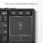 iClever iClever Folding Wireless Keyboard with Sensitive Touch Pad, Pocket-Sized Tri-folding Bluetooth Keyboards with Portable Carry Pouch, Aluminum Alloy Base (Sync Up to 3 Devices), Dark Gray - Image 3