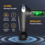 Blueidea Pro Massage Gun – Deep Tissue Muscle Massager for Pain Relief, Silent Brushless Motor, LCD Display, 2 Modes, 8 Speeds, Rechargeable, with Extended Handle - Black