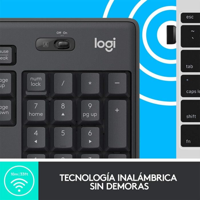 Logitech MK295 Silent Wireless Keyboard Mouse Set Combo (Black) - Image 6