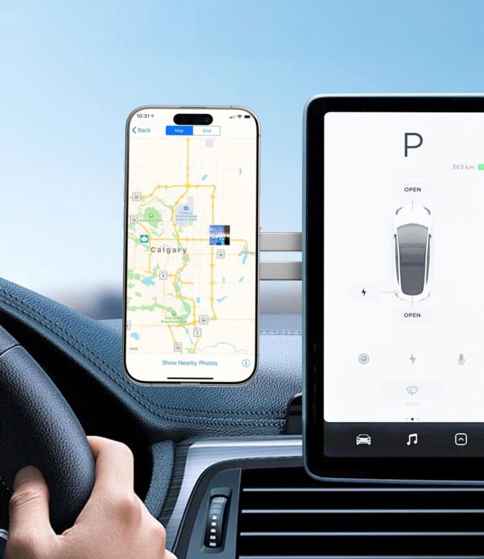 CloudValley Magnetic Phone Holder for Laptop, Adjustable Phone Monitor Side Mount for iPhone 14/13 Series / 12 Pro Max/ 12 Pro/ 12 Mini, Slim Portable Foldable Computer Expansion Bracket, Silver - Image 9