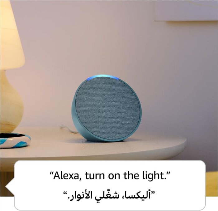 Echo Pop | Full sound compact Wi-Fi & Bluetooth smart speaker with Alexa | Use your voice to control smart home devices, play music or the Quran, and more (speaks English & Khaleeji) | Charcoal - Image 4