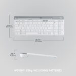 Logitech K580 Slim Multi-Device Wireless Keyboard - Bluetooth/Receiver, Compact, Easy Switch, 24 Month Battery, Win/Mac, Desktop, Tablet,Smartphone, Laptop Compatible, English+Arabic Keyboard - White - Image 8