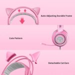 SOMIC G951s Pink Stereo Gaming Headset with Mic for PS4,Xbox,PC,Mobile Phone,3.5mm Noise Reduction Cat Ear Headphones Lightweight Over Ear Headphones for Girls - Image 5