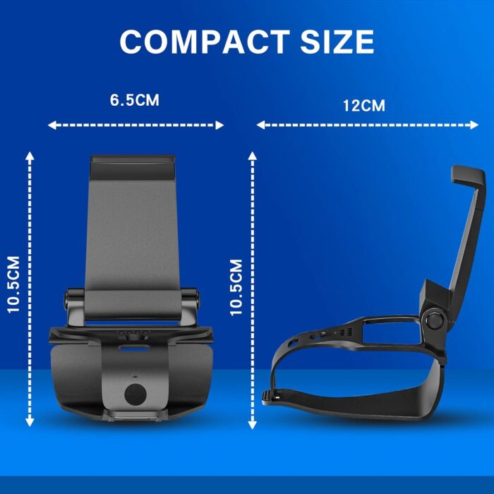 Gepicest PS5 Controller Phone Mount Holder for iPhone Android, 2 Pack PS5 Remote Play Backbone Clip Compatible with Playstation 5 Dualsense Gaming Controller with Adjustatble Switch Black - Image 3
