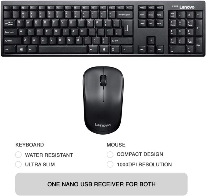 Lenovo Wireles Keybrd+MoUSe Combo - Image 2