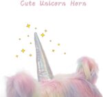DM Furniture Cute Fuzzy Kids Chair Funny Rolling Study Desk Chair Colorful Girls Vanity Swivel Chair with White Foot - Image 4
