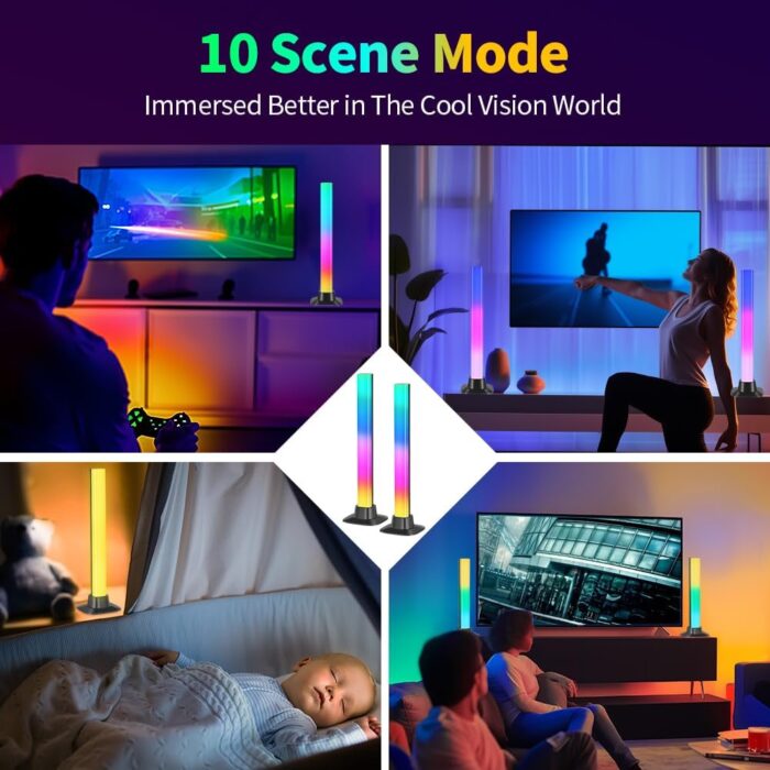 CANMEIJIA RGB Light Bars, Smart Light Bar 2PCS 30CM 16 Million Colors, APP Control and Voice Control, Timer, Scene and Music Modes, for Gaming PC Bedroom Accessories Computer Case,Party - Image 9
