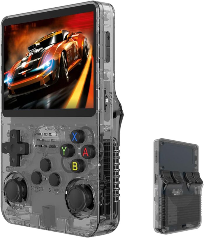 Eacam Handheld Game Console Dual Joysticks Game Player with Back R/L Buttons Built-in Games 3.5-inch Color Screen RK3326 2500mAh Rechargeable Battery - Image 2