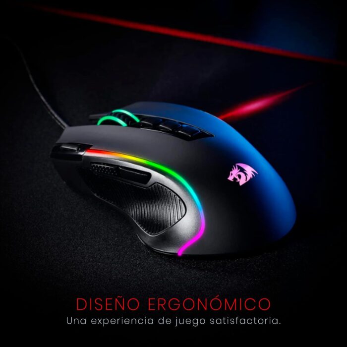Redragon M612 Predator RGB Gaming Mouse, 8000 DPI Wired Optical Gamer Mouse with 11 Programmable Buttons & 5 Backlit Modes, Software Supports DIY Keybinds Rapid Fire Button - Black - Image 7