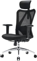 SIHOO M18 Ergonomic Desk Chair, Swivel Chair With Adjustable Lumbar Support, Headrest And Armrest, Height Adjustment and Rocker Function, Back-Friendly Office Chair, Load Capacity: up to 150 kg