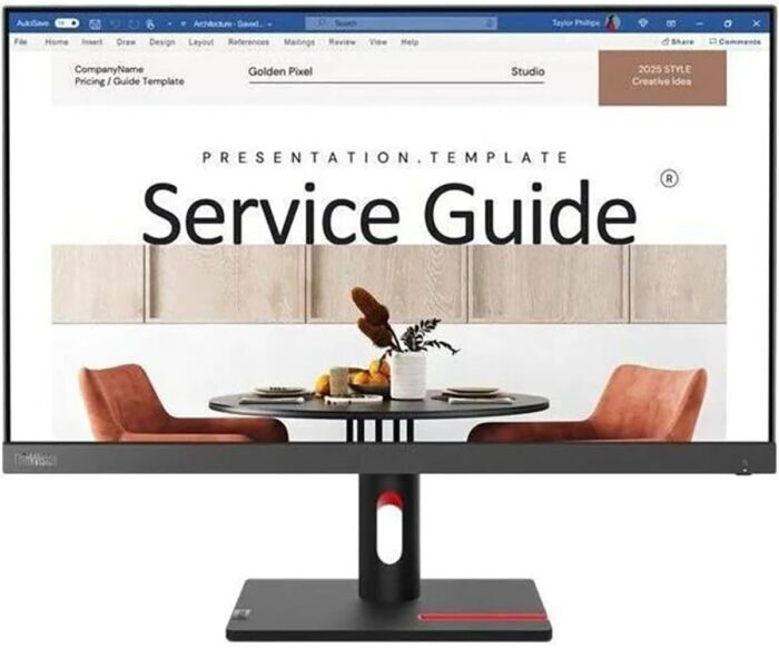 Lenovo ThinkVision S24i-30 24″ Class Full HD LED Monitor – 16:9 – Raven Black, Storm Gray