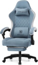 GTPLAYER Gaming Chair, Computer Office Chair with Pocket Spring Cushion, Linkage Armrests and Footrest, High Back Ergonomic Computer Chair with Lumbar Support Task Chair with Footrest - Image 5