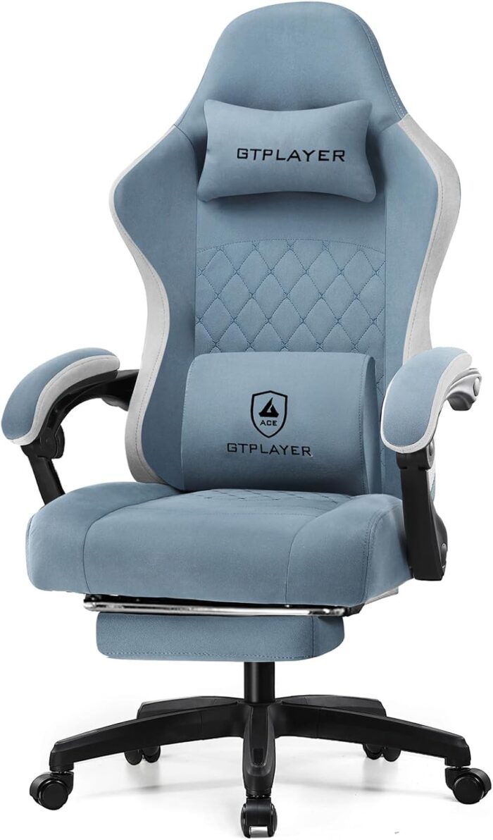 GTPLAYER Gaming Chair, Computer Office Chair with Pocket Spring Cushion, Linkage Armrests and Footrest, High Back Ergonomic Computer Chair with Lumbar Support Task Chair with Footrest - Image 5
