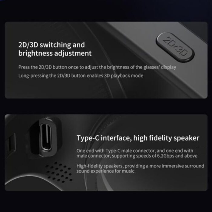 Goshyda Air 3D VR Glasses, Virtual Reality Headsets VR Smart Glasses with 4K Wireless Same Screen, Adjustable Lightweight VR Goggles for Cell Phone, TV Movies Video Games - Image 6