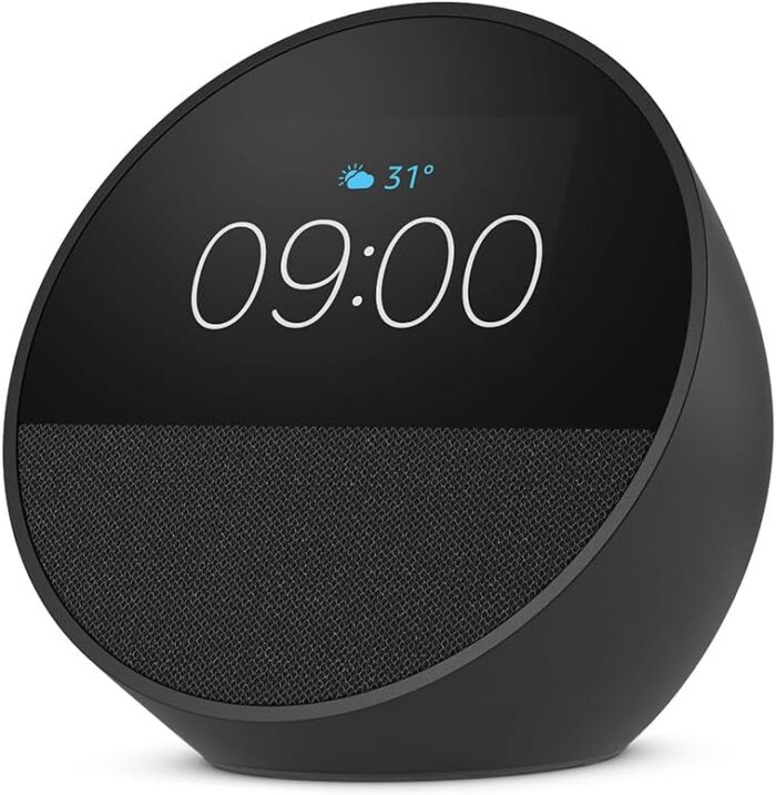 Echo Spot (2024 release), Smart alarm clock with vibrant sound + Alexa, Black - Image 2