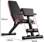 Gluckluz Adjustable Weight Bench Foldable Exercise Workout Utility Bench with 150KG Large Capacity & Elastic Ropes for Home Gym Full Body Fitness Strength Training Sit Up Flat Incline Decline - Image 6