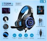 IQ TOUCH Wired PRO Gaming Headset with Microphone, Noise Reduction Earpads, Adjustable Headband, Remote Controller, 3.5mm Input Jack, Gaming Headphones Compatible with PS5, PS4, Smart Phone, Laptop - Image 3