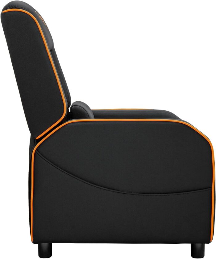 Cougar Ranger One Gaming Sofa, Breathable Woven Fabric, Side Storage Pocket, Headrest & Lumbar Pillow, Adjustable Design, Up To 150 Kg Capacity - Black & Orange - Image 9