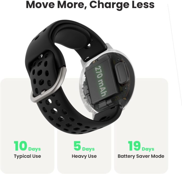 Amazfit Active 2 Smart Watch 44mm, GPS Maps with Direction, Fitness Tracker, 10 Day Battery, Sleep Monitor, 160+ Sport Modes, Water Resistant, for Android & Apple iPhone, Black Silicone - Image 3