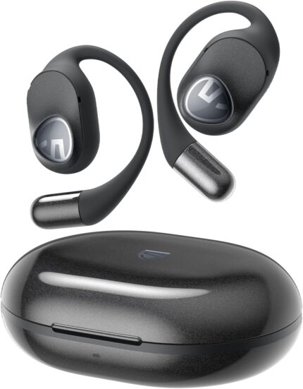 SoundPEATS GoFree 2 Bluetooth Headphones 5.3 Bluetooth Sport Earphones with Ear Hooks Hi-Res Audio LDAC Codec, 16.2 mm Multipoint Driver, Lightweight Open Ear Design 4 Microphones 35 Hours