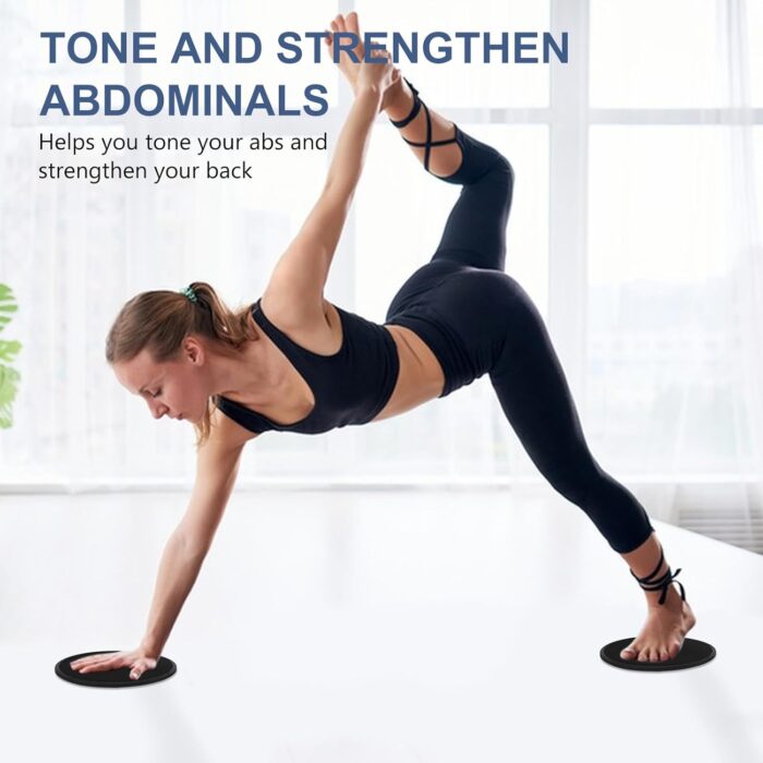 NACENA Gliding Discs Core Sliders Smooth Gliders Dual-Sided Design Core Exercise Sliders Use on Hardwood Floors, Workout Sliders Fitness Discs Abdominal & Total Body Gym-Exercise Equipment Set of 2 - Image 4
