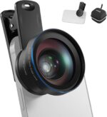NEEWER BASICS 2 In 1 Phone Camera Lens Accessories Kit, HD 0.45x Wide Angle + 15x Macro, Lens Clip, Detachable 17mm to 37mm Filter Adapter Ring Compatible with iPhone Samsung Android Smartphone, LS-67