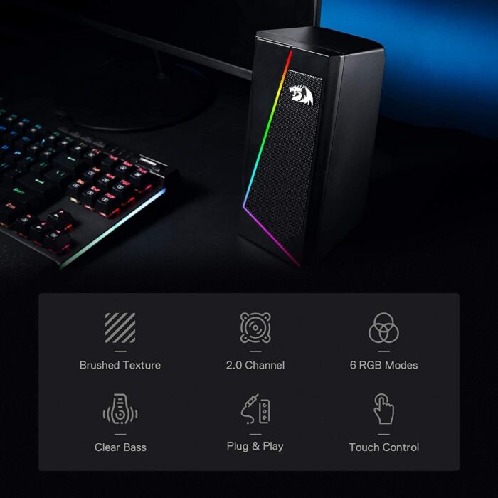 Redragon Gs520 Anvil Rgb Desktop Speakers, 2.0 - Image 3