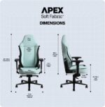 APEX SoftFabric Chair, Premium Ergonomic Gaming Chair with Memory Foam Pillows, Magnetic Headrest & Integrated Lumbar Support By NAVO (SOFT FABRIC - M, MINT GREEN) - Image 2
