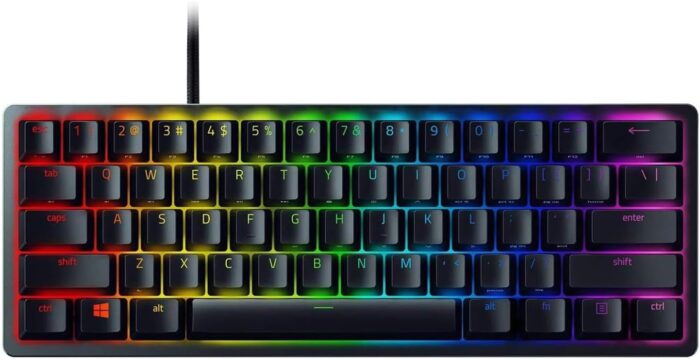 Razer Huntsman Mini Linear Optical Switches (Red) 60% Gaming Keyboard: Chroma RGB Lighting, Pbt Keycaps, Onboard Memory – Black