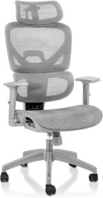 Office Chair Computer Chair Ergonomic High Back Gaming Chairs Reclining & Height Adjustable Computer Chair with Neck and Massage Lumbar Support, Comfortable Armrest Headrest (Grey)