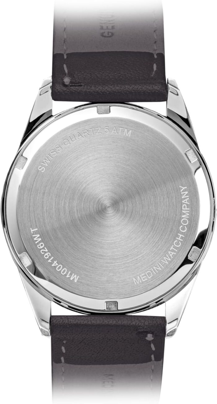 MEDINI Sovereign Blue - AR-Coated Sapphire Crystal Glass, Black Strap With Tan Cover - Image 5