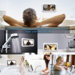 OOLYCIO Upgraded 480° Rotating Shower Phone Holder Waterproof Case with Touch Screen,OOLYICO Shower Accessories Guardian Buddy Holder Wall Mount Shelf in Bathroom Bathtub for 4" - 7" Cell Phone - Image 6