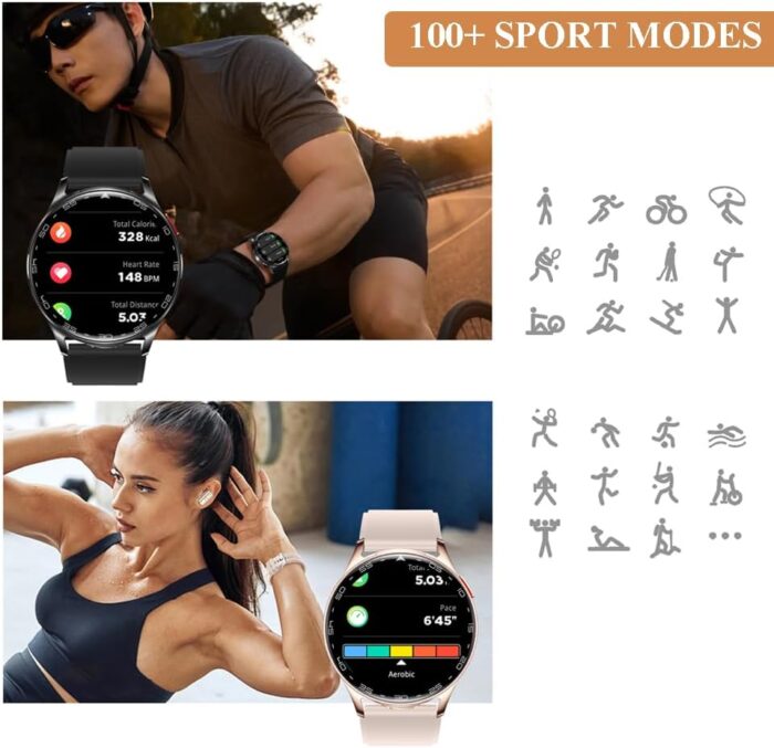 Alliget Smart Watch with Earbuds, 3 in 1 Bluetooth Smartwatch, 1.39" HD IPS Screen Smartwatch for Men Women, Fitness Tracker Long Time Standby Men Women Sports Smart Watch (Pink) - Image 6