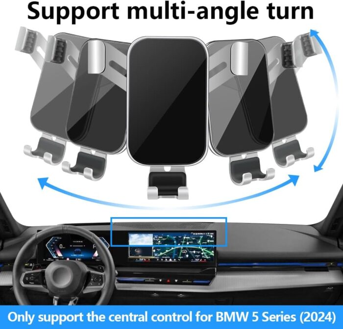 LUNQIN Car Phone Holder for BMW 5 Series 2024 2025 530i 540i 550e xDrive and BMW i5 2024 2025 M60 eDrive xDrive 40 Auto Interior Accessories Best Cell Phones Mount Cellphone Mobile Cradle Screen Stand - Image 5