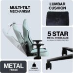 APEX SoftFabric Chair, Premium Ergonomic Gaming Chair with Memory Foam Pillows, Magnetic Headrest & Integrated Lumbar Support By NAVO (SOFT FABRIC - M, MINT GREEN) - Image 4