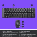 Logitech MK220 Wireless Compact Keyboard and Mouse Combo for Windows, 24 Month Battery, Compatible with PC, Laptop - Black - Image 6