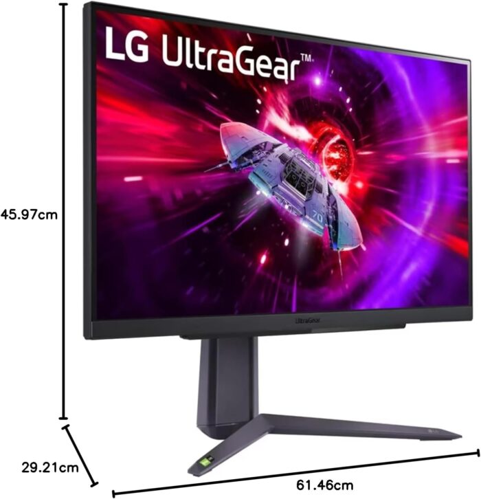 LG 27GR75Q, UltraGear Gaming Monitor(27'') QHD IPS Display(2560 * 1440),165Hz & 1ms, HDR 10, sRGB 99%(Typ.), G-SYNC, AMD FreeSync Premium, Anti-Glare, Height, Pivot, HDMI, DP Black(27GR75Q-B.ATR) - Image 10