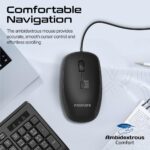 Promate Wired Keyboard and Mouse Combo, Ergonomic Slim Full-Size Quiet Keyboard, 2400 DPI Ambidextrous Mouse, Spill-Resistance, Media Keys, Plug and Play for iMac, MacBook Pro, Dell, Combo-CM4 - EN/AR - Image 6