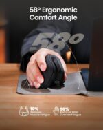 ProtoArc Ergonomic Mouse, EM11 NL Bluetooth Rechargeable Wireless Vertical Mouse, 3 Multi-Device Connectivity for Computer/PC/Laptop, 2.4GHz Optical Mice for Windows, Mac OS, Black - Image 8