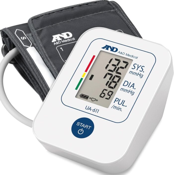 A&D Medical Simple Upper Arm Blood Pressure Monitor, White – Ua611