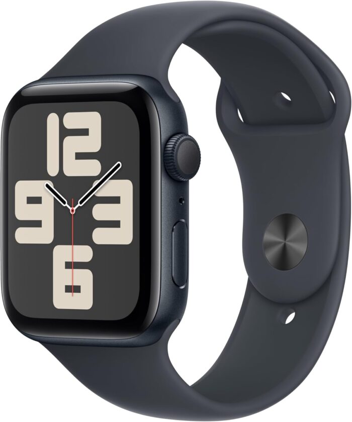Apple Watch SE (2nd Gen) GPS 44mm Smartwatch with Midnight Aluminium Case with Midnight Sport Band – M/L. Fitness and Sleep Trackers, Crash Detection, Heart Rate Monitor, Retina Display