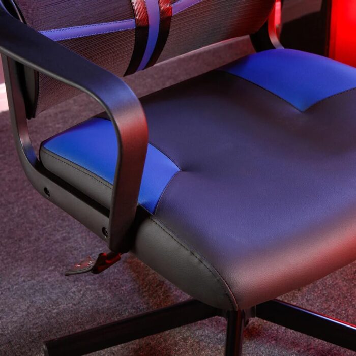 X-Rocker Helix Mesh Office PC Gaming Chair, Adjustable Computer Office Chair with Breathable Mesh Fabric, Height Adjustable Swivel Base Chair with Natural Lumbar Support and Head Support - BLUE - Image 8
