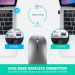 Wireless Keyboard and Mouse Combo-Bluetooth & 2.4G Connection,Silent and Ultra-thin Design,Stylish Metallic Look,Compatible Android/iOS/Windows,Keyboard and Mouse Set for Office Home (36.6X11.9) - Image 3