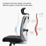 SIHOO M18 Ergonomic Desk Chair, Swivel Chair With Adjustable Lumbar Support, Headrest And Armrest, Height Adjustment and Rocker Function, Back-Friendly Office Chair, Load Capacity: up to 150 kg - Image 6