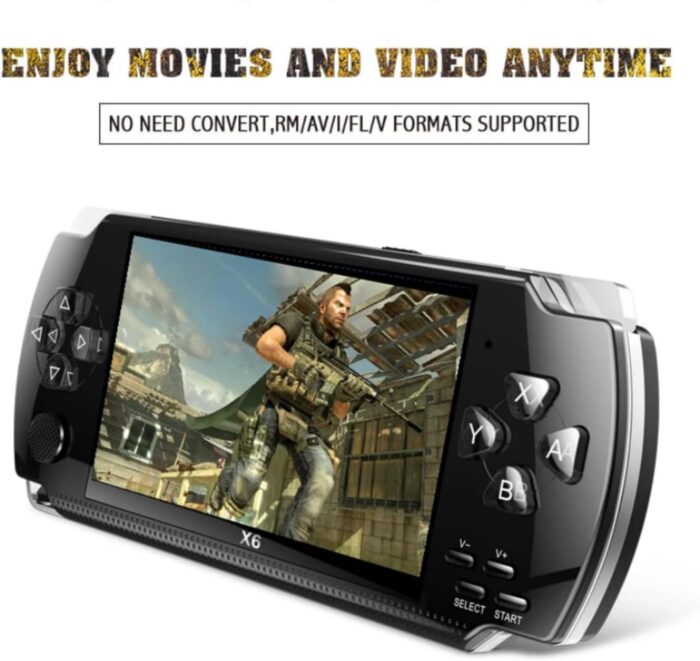 SKEIDO X6 Handheld Game Console 4.3 inch 8G Easy Operation screen MP3 MP4 MP5 Game player support for psp game camera video e-book (Black) - Image 5