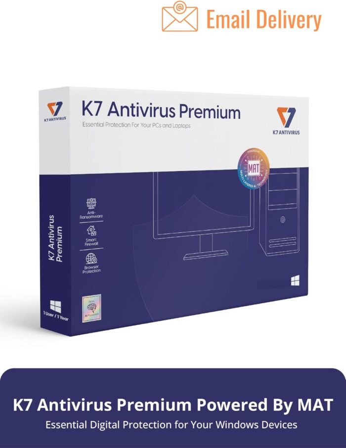 K7 Antivirus Premium 2025 |1 User, 3 Years | Antivirus, Internet Protection, Web CAM Protection for Windows Laptop or PC