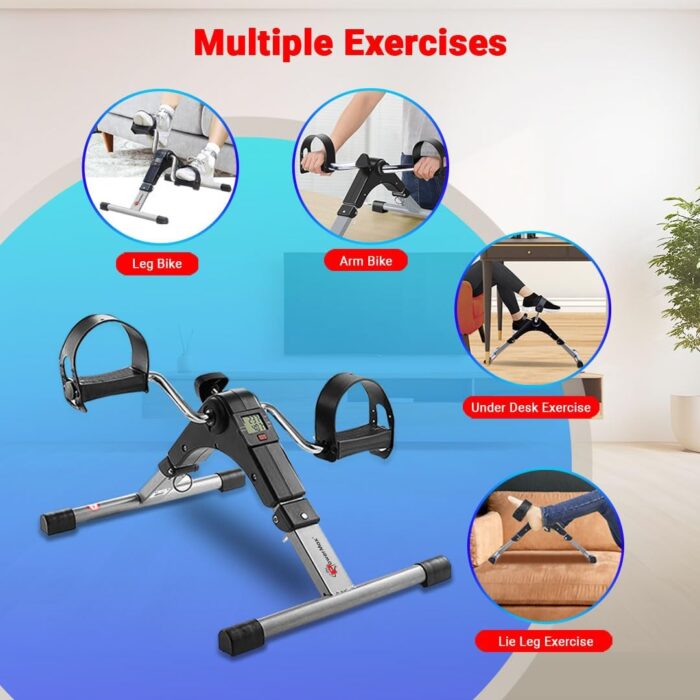 PowerMax Fitness BS-MINI Mini Cycle Pedal Exerciser with Adjustable Resistance and Digital Display - For Light Leg and Arm Exercise and Physiotherapy at Home - Image 8